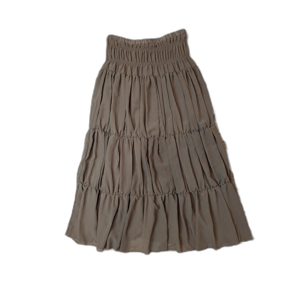 Tiered Full Boho Gypsy Maxi Skirt in Brown Size XL